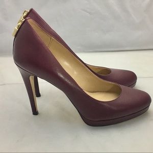 Michael Kors Antoinette Bordeaux Leather Pump